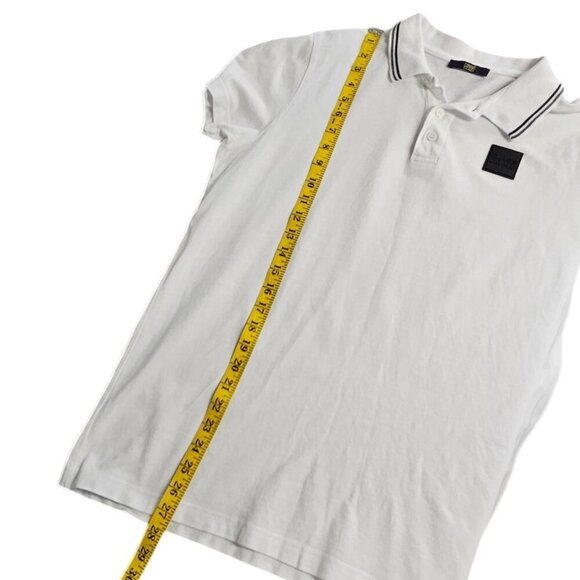 Roberto Cavalli Class Mens Short Sleeve Henley Polo Shirt, White - Picture 3 of 8